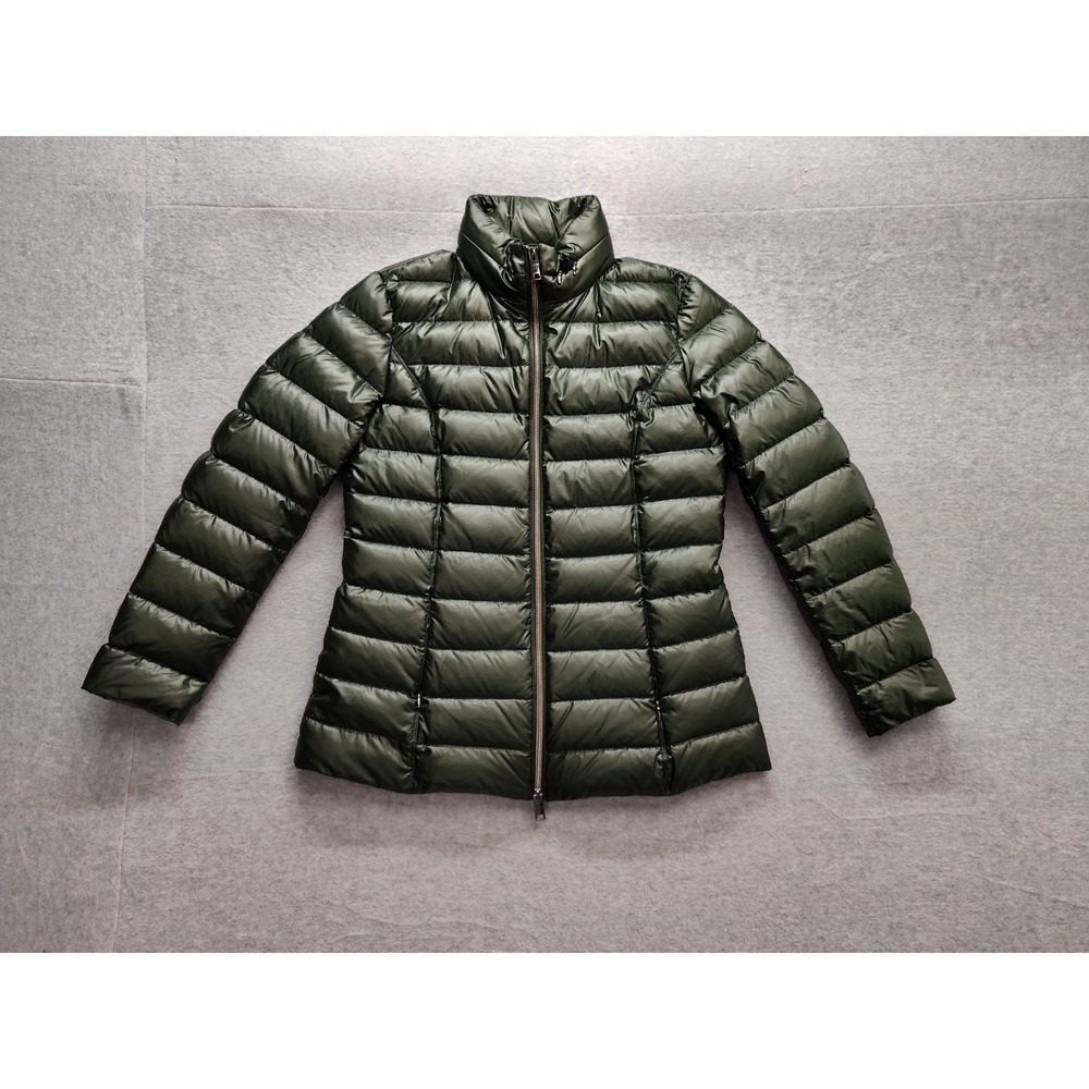 Diego M Women FR32 Puffer Jackets Green Full Zip Long Sleeve Hoodie Thermal USM